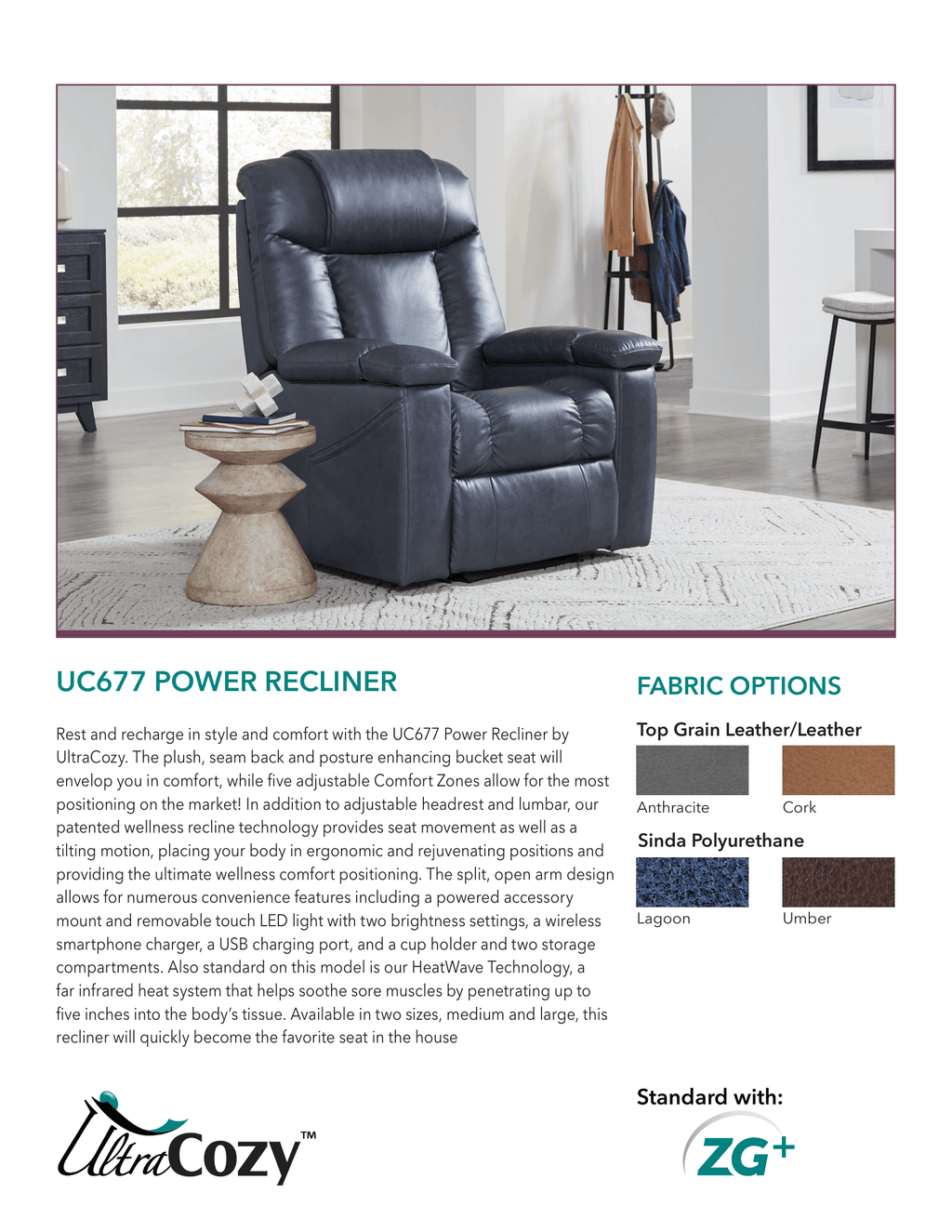 UC677 5 Zone Power Recliner Large With HeatWave