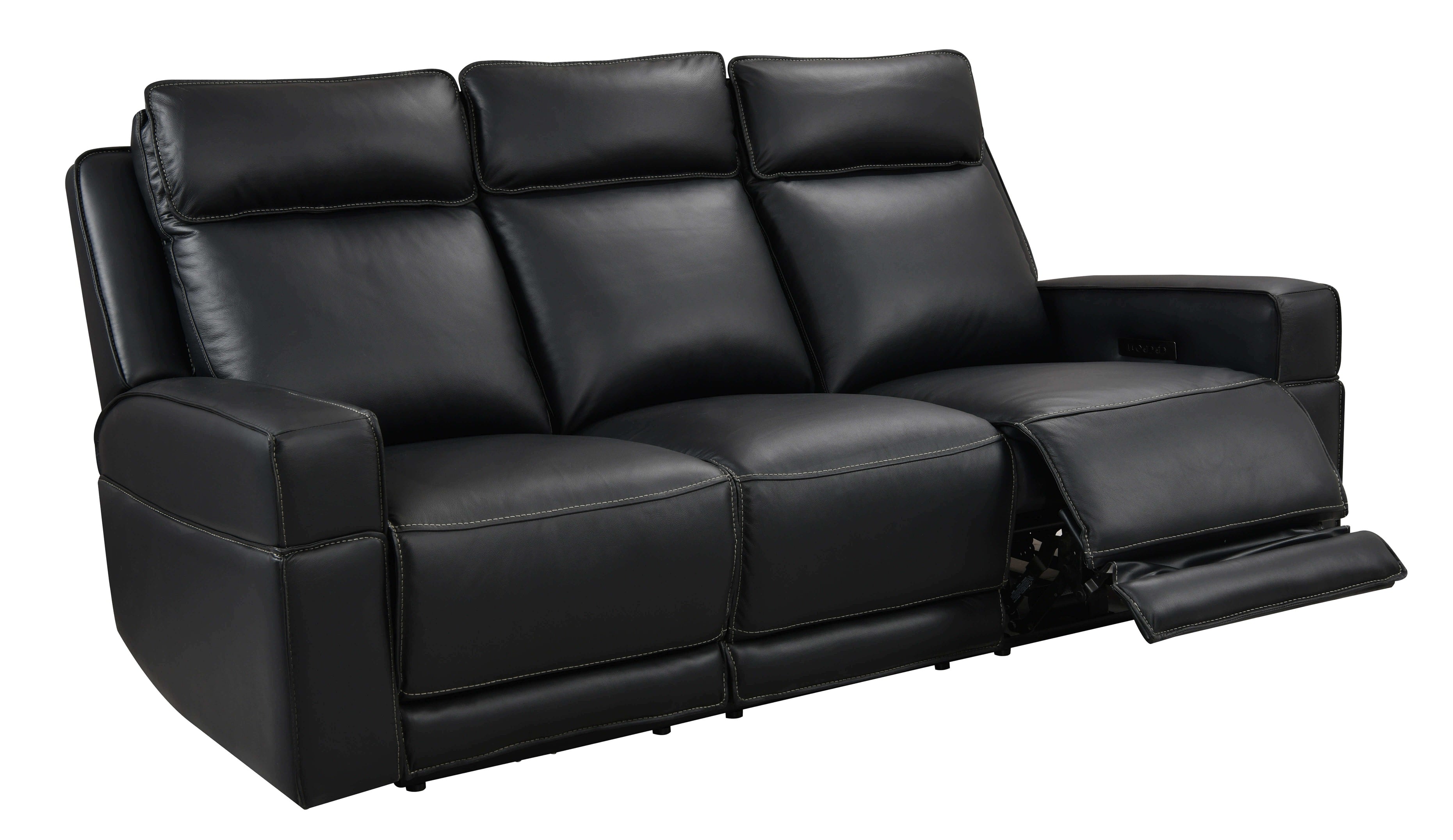 Leather Italia Valley Power Reclining Sofa With Power Headrest
