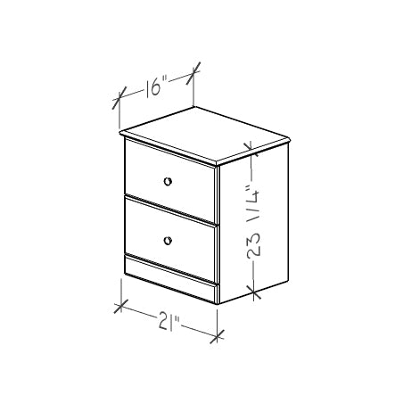 Perdue 2 Drawer Nightstand in Frosted Pine