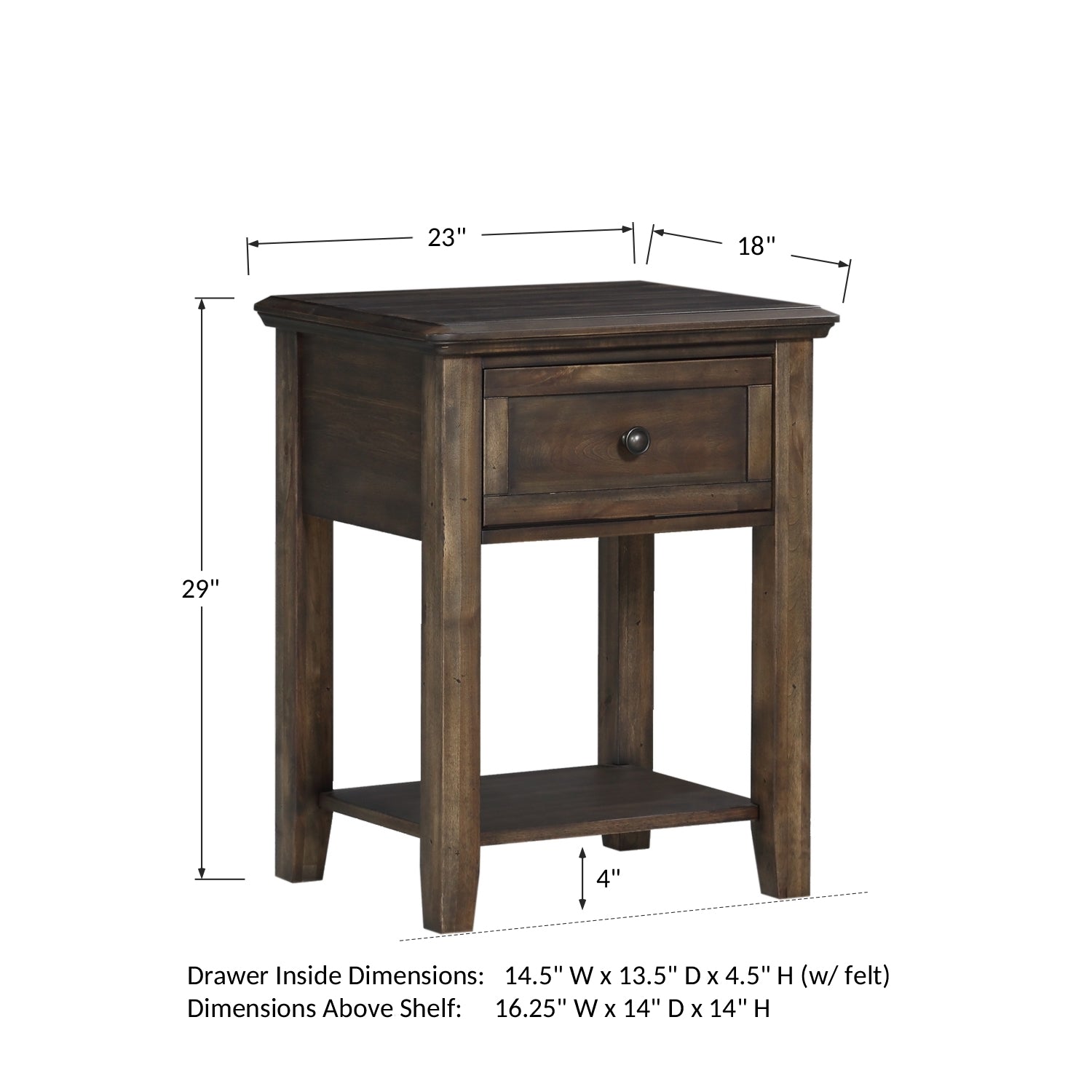 Winners Only Daphne 1 Drawer Nightstand