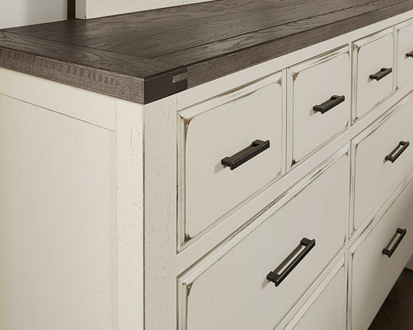 Vaughan-Bassett Chestnut Creek Dresser & Mirror in Alpaca/Greige