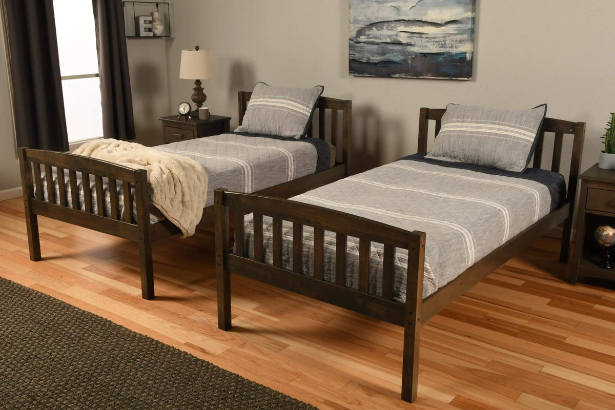 Claire Twin over Twin Bunk Bed in Rustic Walnut