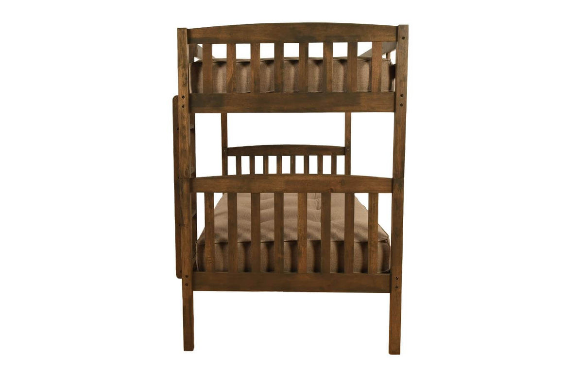 Claire Twin over Twin Bunk Bed in Rustic Walnut