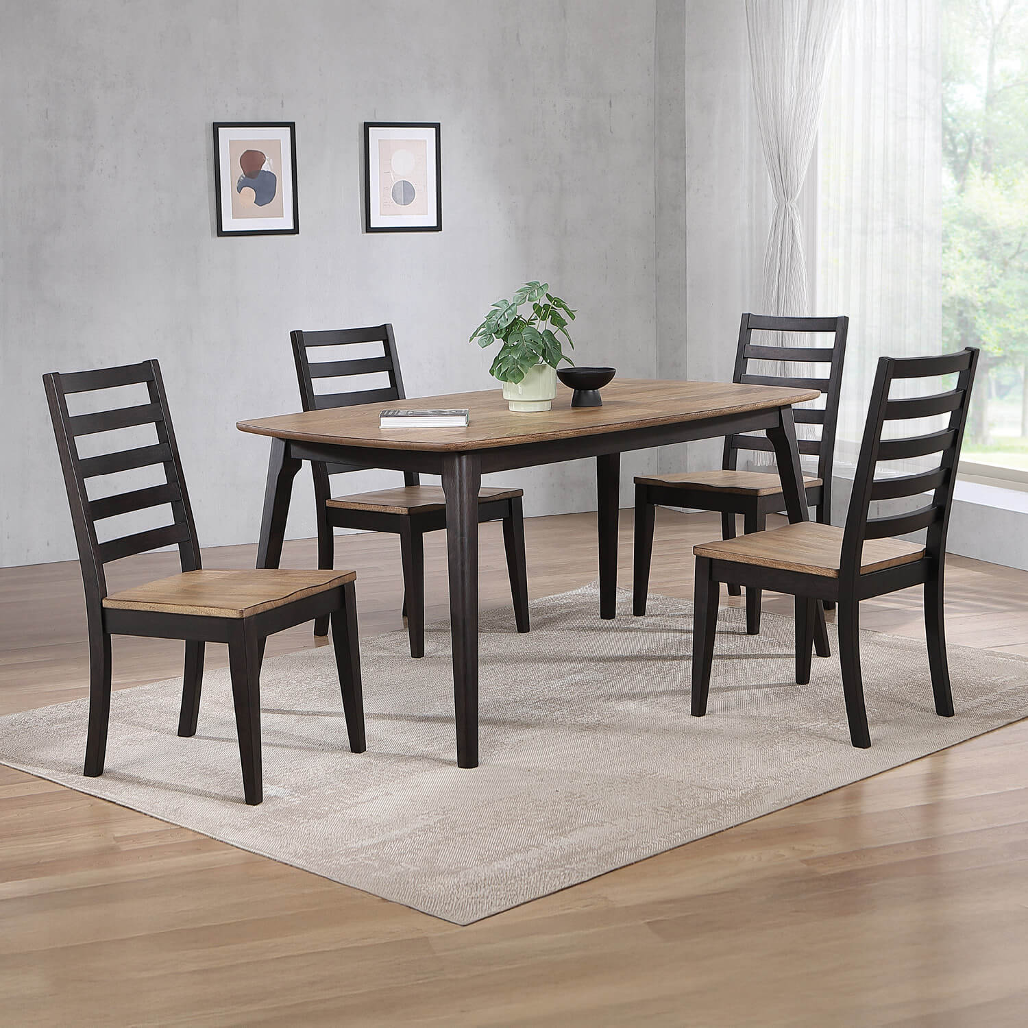 Winners Only Bakersfield 63” Leg Table & 4 Chairs