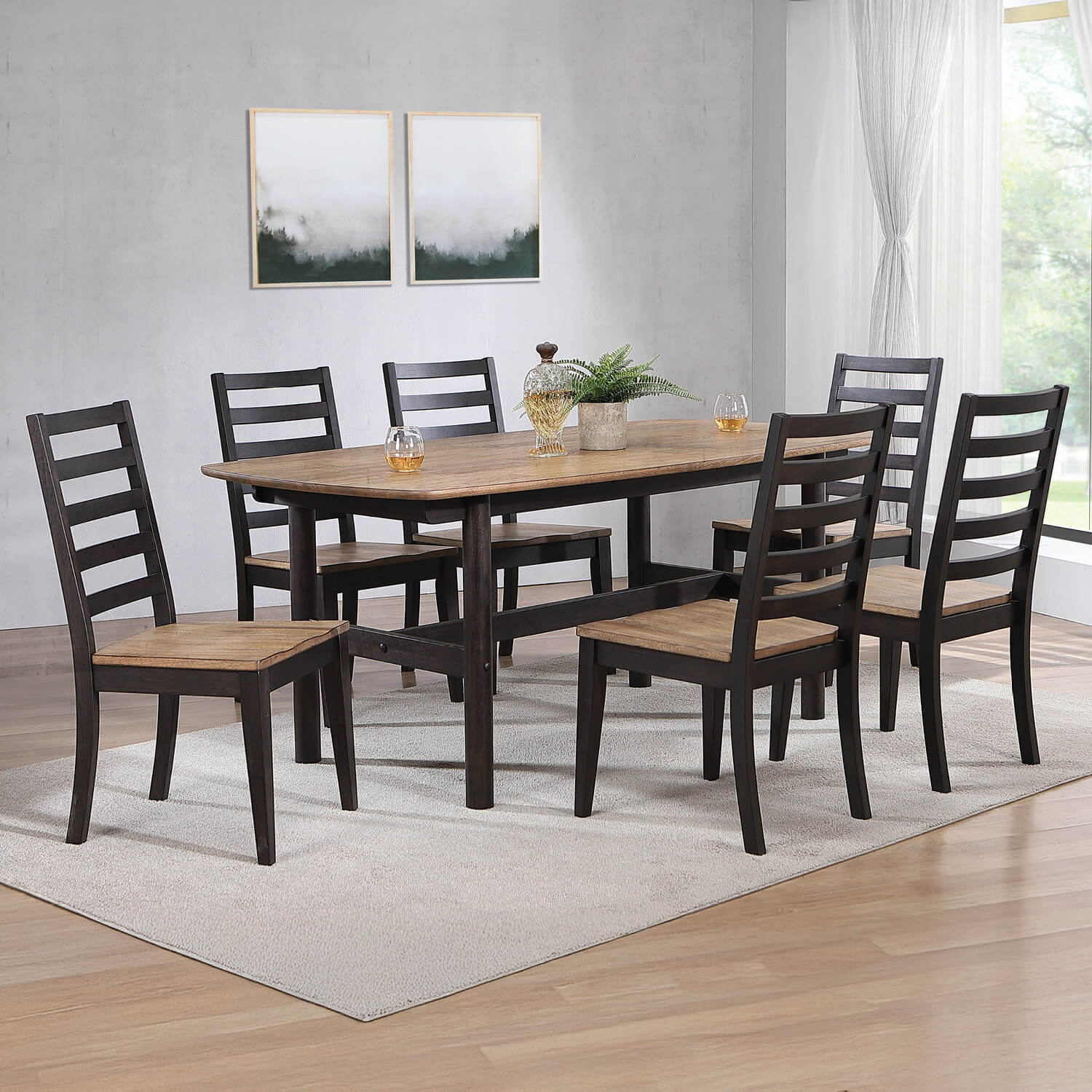 Winners Only Bakersfield 63” Leg Table & 4 Chairs