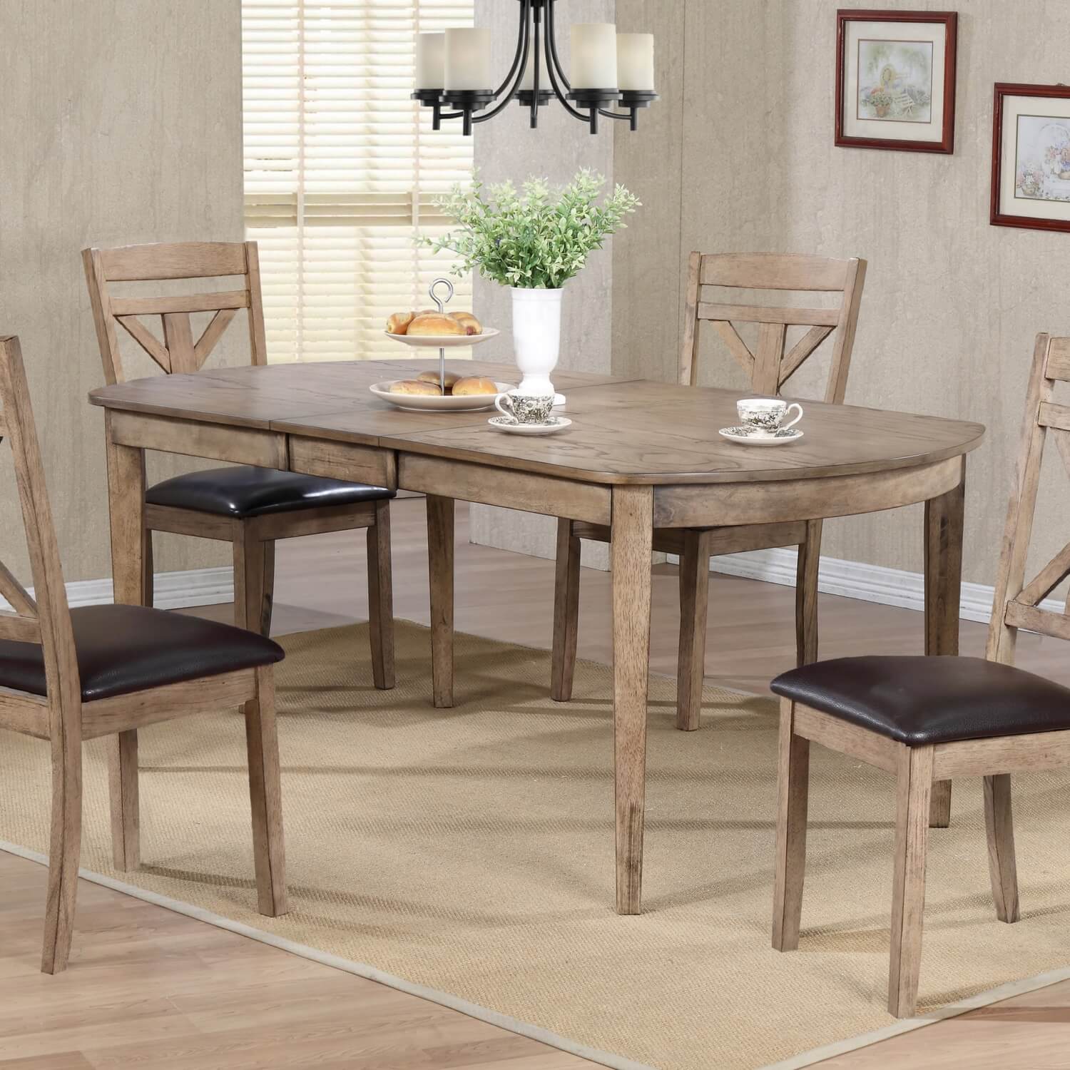 Winners Only Grandview Leg Table w/ 12" Butterfly Leaf 5 Pc Set