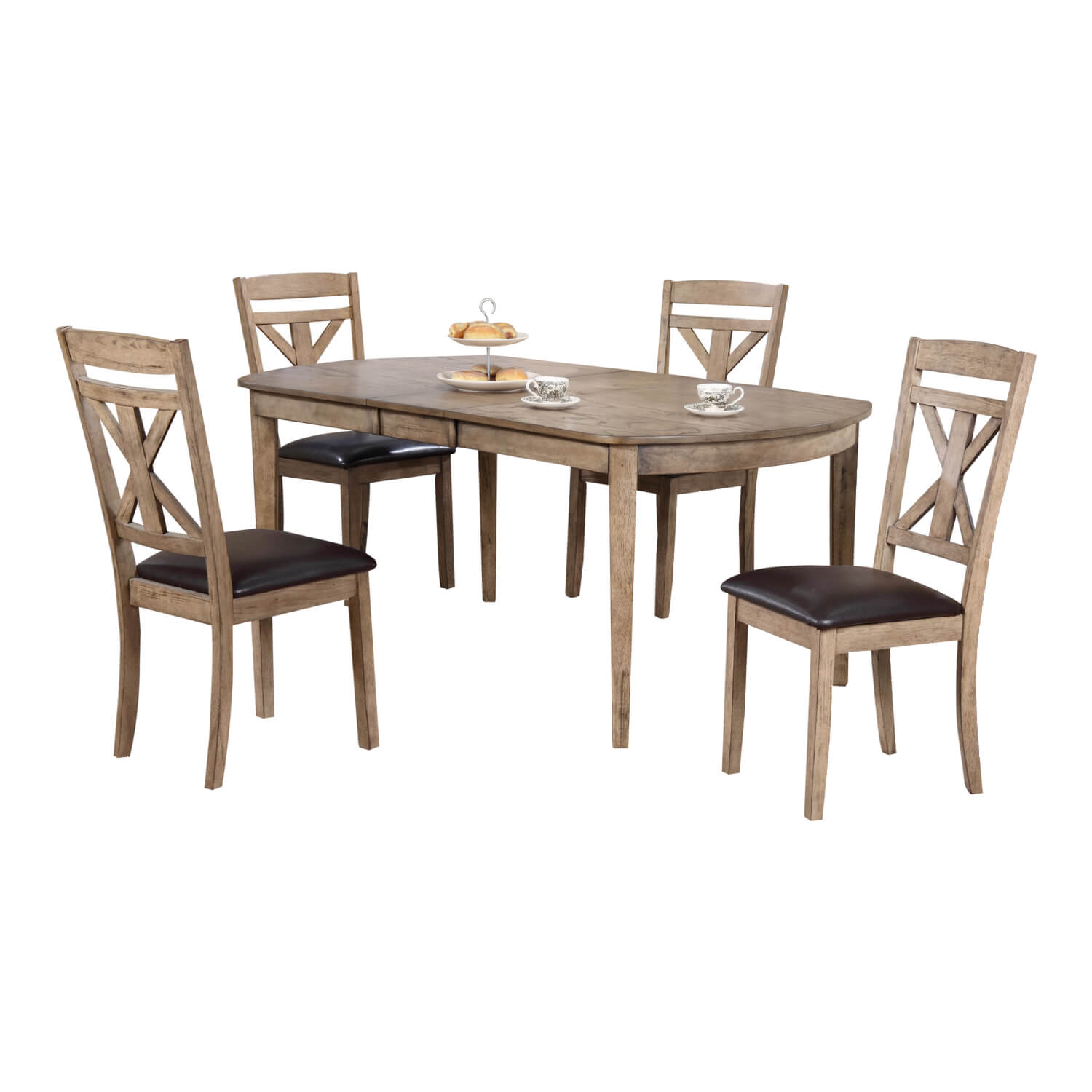 Winners Only Grandview Leg Table w/ 12" Butterfly Leaf 5 Pc Set