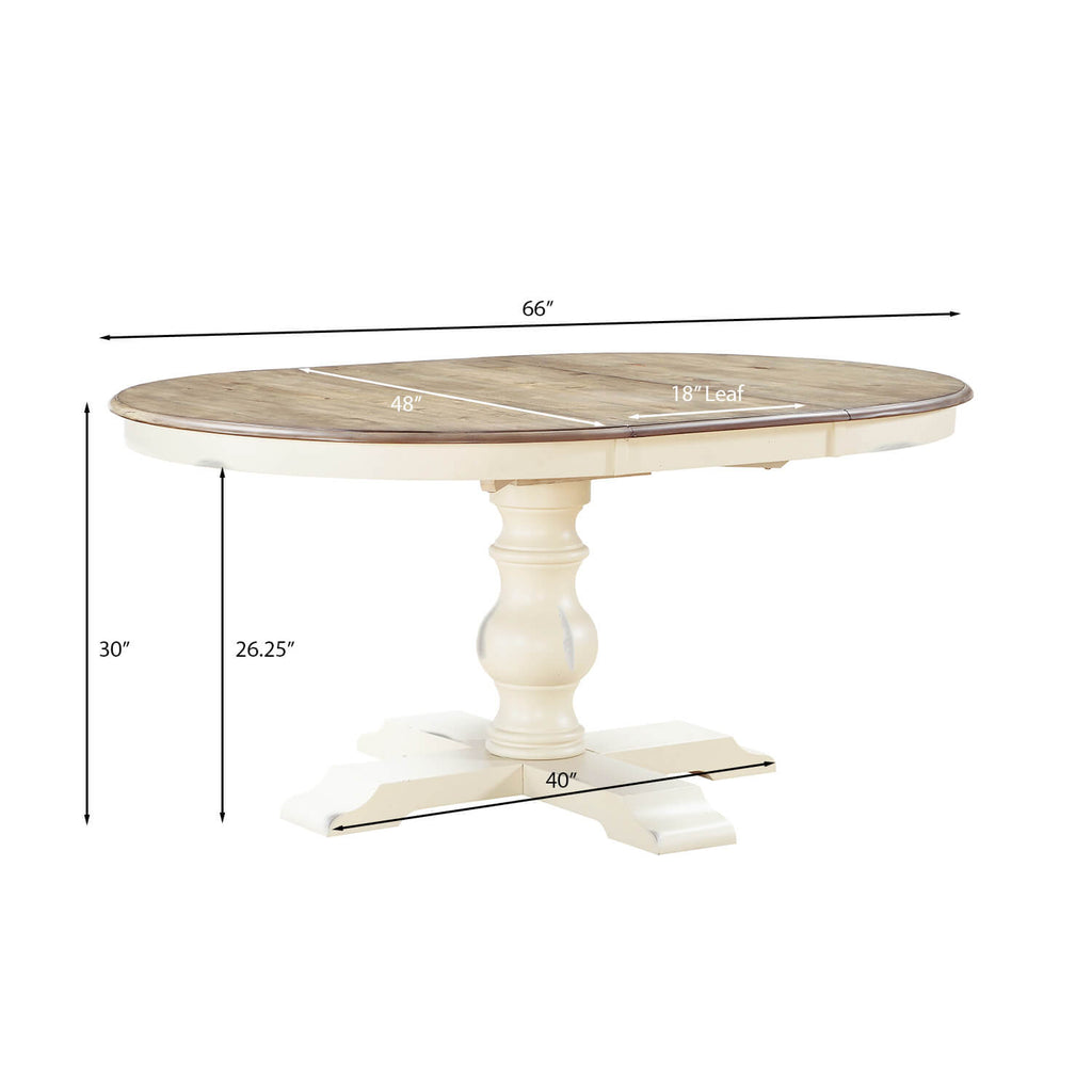 Torrance 66" Pedestal Table w/ 18" Leaf Table & 4 Chair Set