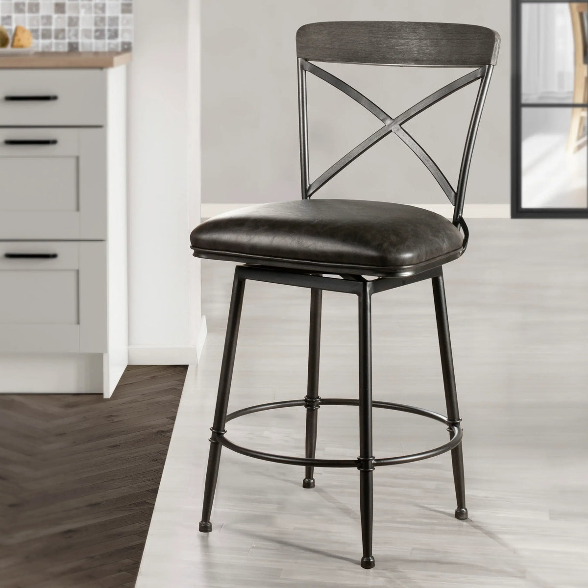 Decker Commercial Metal Swivel Counter Stool