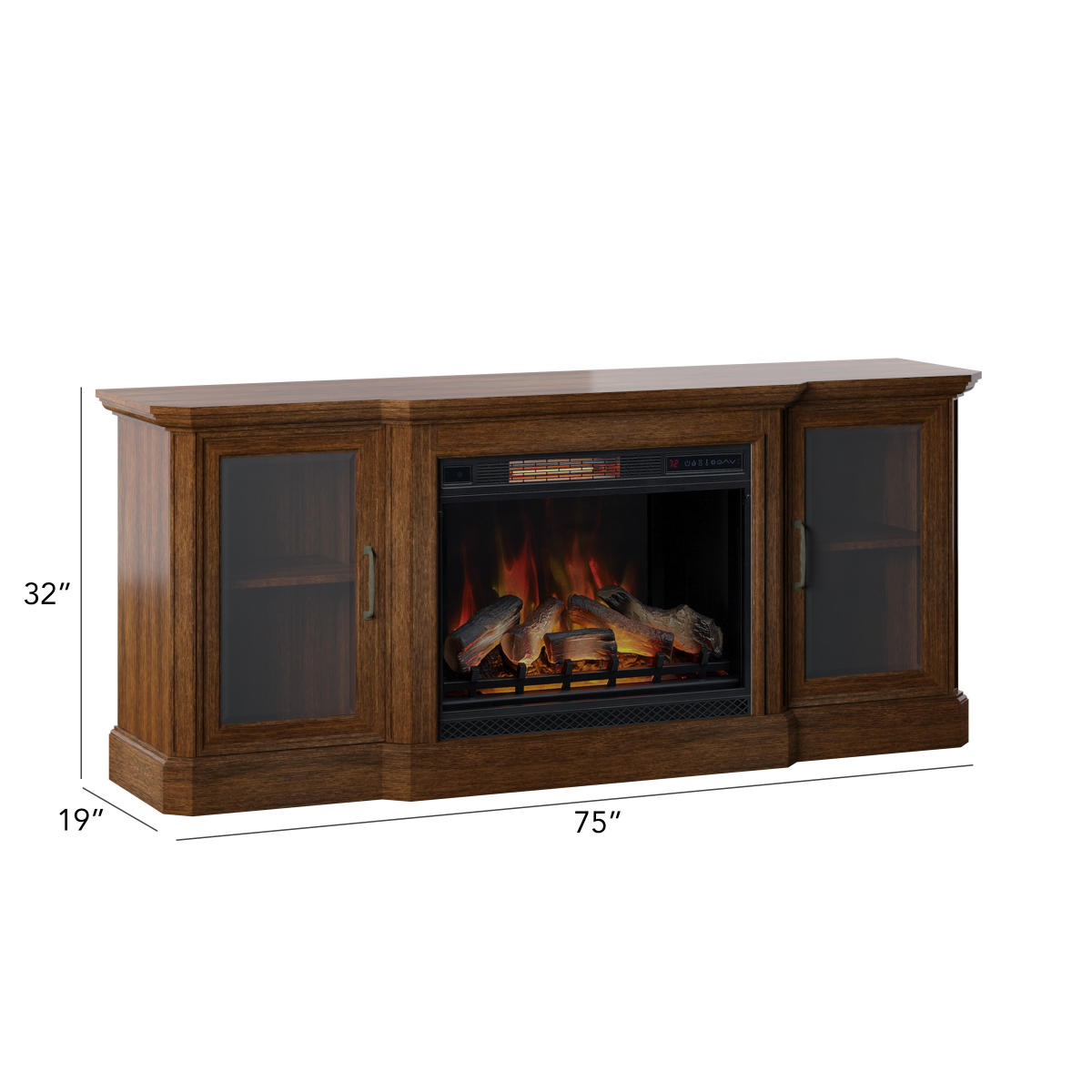 Hershel TV Stand with ClassicFlame Electric Fireplace