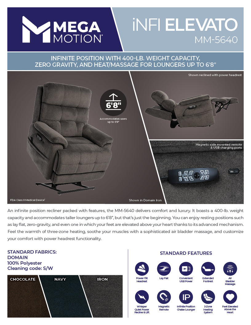 iNFI ELEVATO Power Lift Recliner MM-5640