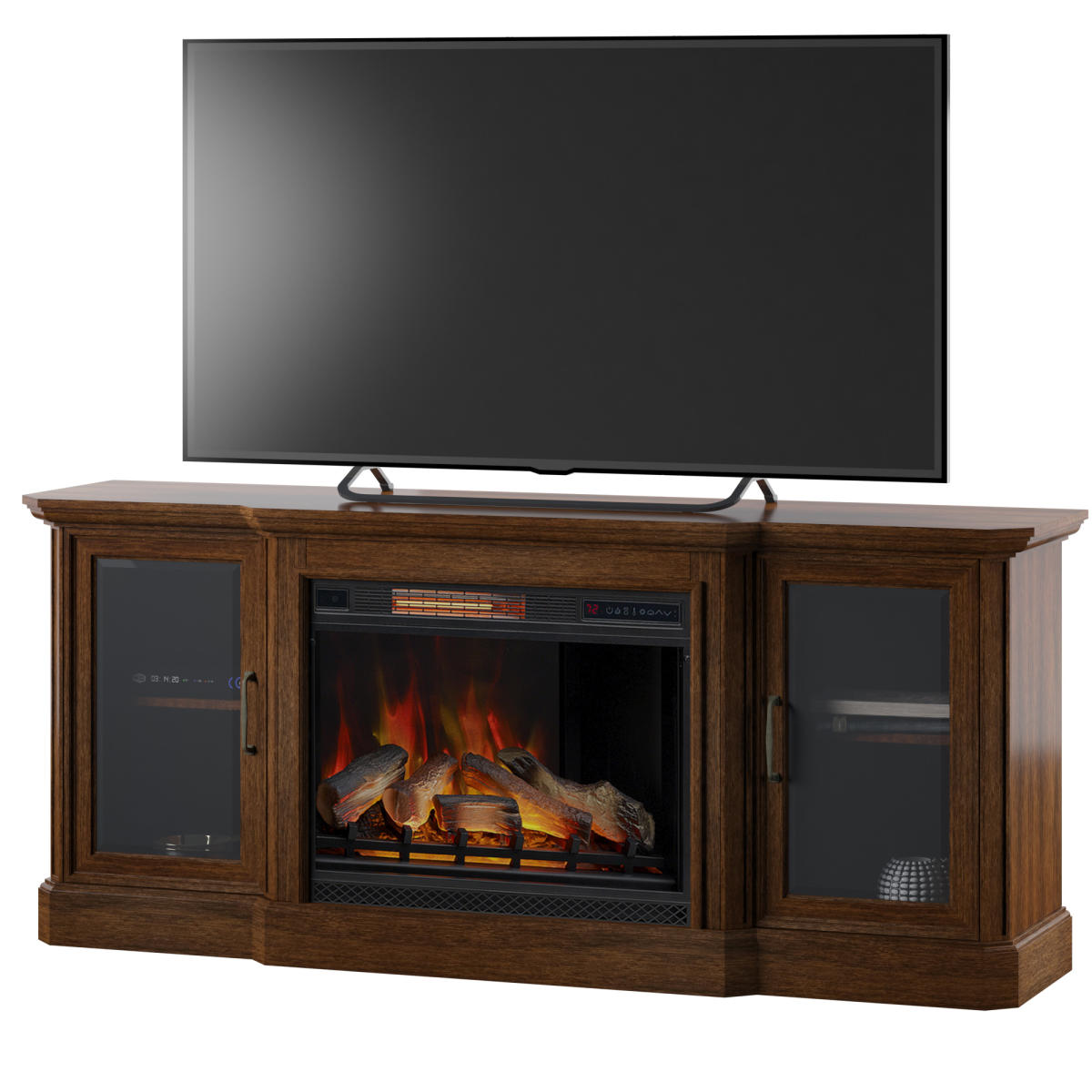 Hershel TV Stand with ClassicFlame Electric Fireplace